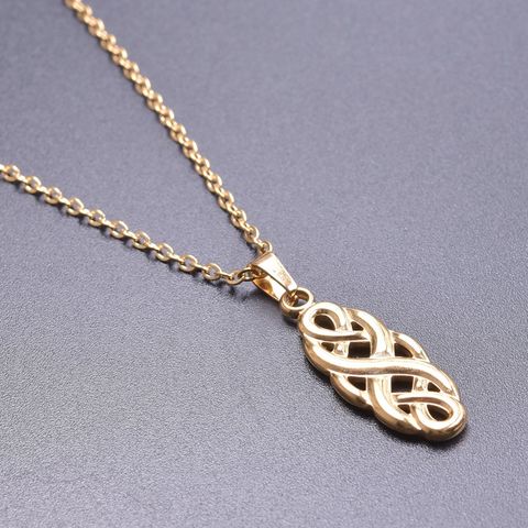 Wholesale Jewelry IG Style Simple Style Witches Knot 304 Stainless Steel Plating Hollow Out Pendant Necklace Necklace Pendant