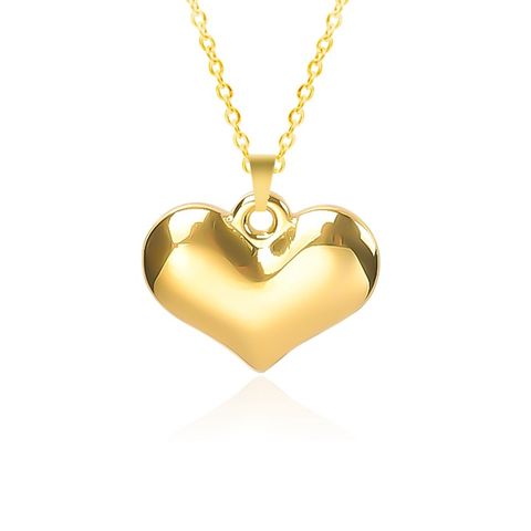 Wholesale Jewelry Simple Style Classic Style Heart Shape 304 Stainless Steel Plating Pendant Necklace