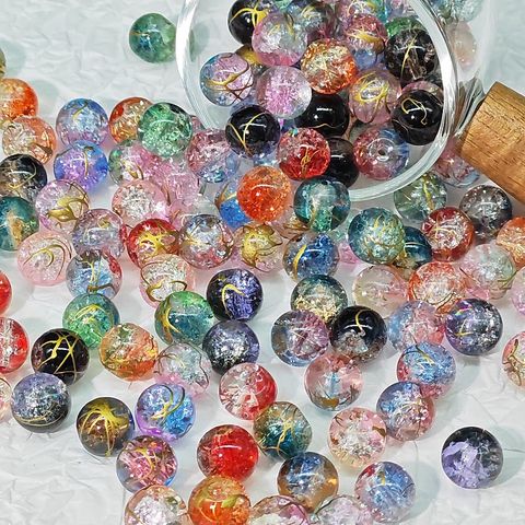 50 PCS/Package Glass Color Block Beads