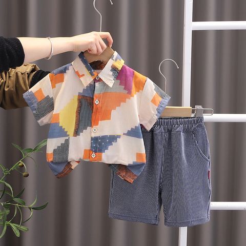 Cute Abstract Cotton Boys Clothing Sets