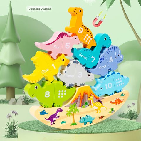 Juguetes De Aprendizaje Juguetes De Construcción Niño (3-6 Años) Dibujos Animados Dinosaurio Madera Juguetes