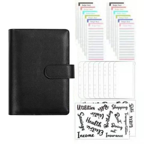 1 Piece Solid Color Learning School PVC Pu Leather Casual Elegant Loose Spiral Notebook