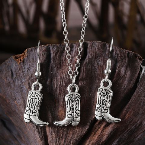 Ethnic Style Cowboy Style Classic Style Cactus Hat Boots Zinc Alloy Wholesale Earrings Necklace Jewelry Set