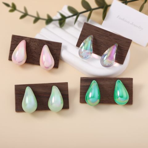1 Pair Simple Style Classic Style Water Droplets Inlay Zinc Alloy Zircon Ear Studs