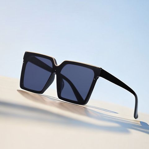 Retro Streetwear Commute Solid Color Pc Square Metal Full Frame Women's Sunglasses