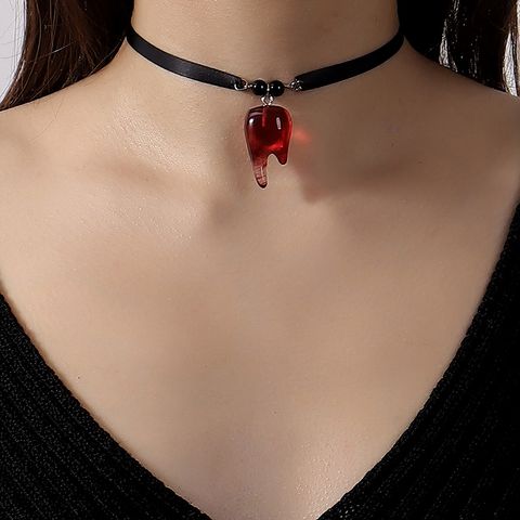 Gothic Cool Style Teeth Synthetic Resin Cloth Transparent Women's Choker