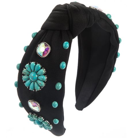 Women's Vacation Modern Style Classic Style Color Block Alloy Cloth Glass Inlay Turquoise Glass Hair Band