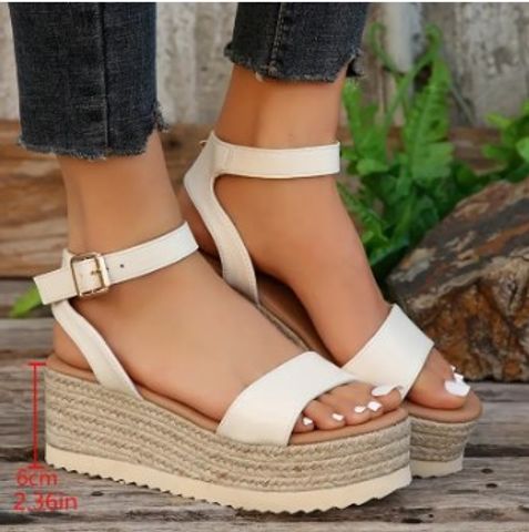 Women's Roman Style Solid Color Open Toe Ankle Strap Sandals