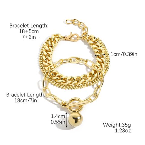 Wholesale Jewelry Casual Simple Style Geometric Iron Plating Bracelets