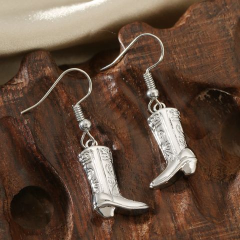 1 Pair Casual Retro Boots Copper Drop Earrings