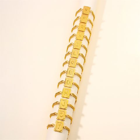 Casual Letter 304 Stainless Steel 18K Gold Plated Bracelets In Bulk
