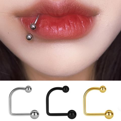 1 Piece Lip Rings Casual Solid Color 304 Stainless Steel Plating 18K Gold Plated Lip Rings