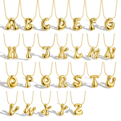 Wholesale Simple Style Letter Copper Plating Gold Plated Pendant Necklace