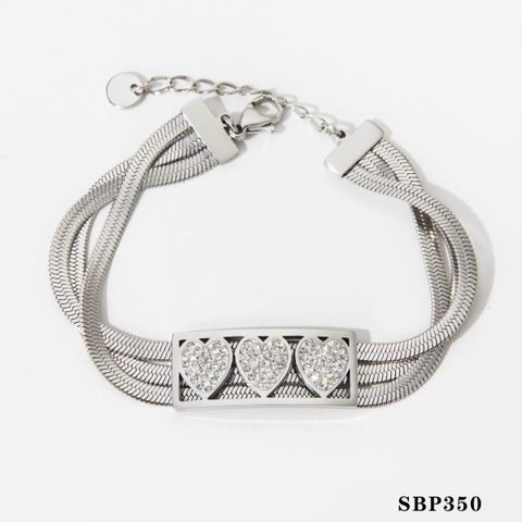 304 Stainless Steel White Gold Plated Gold Plated Casual Modern Style Inlay Solid Color Rhinestones Bracelets Necklace