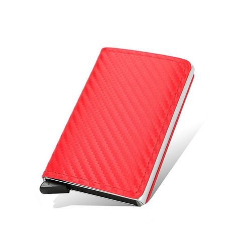 Men's Solid Color Pu Leather Zipper Card Holders