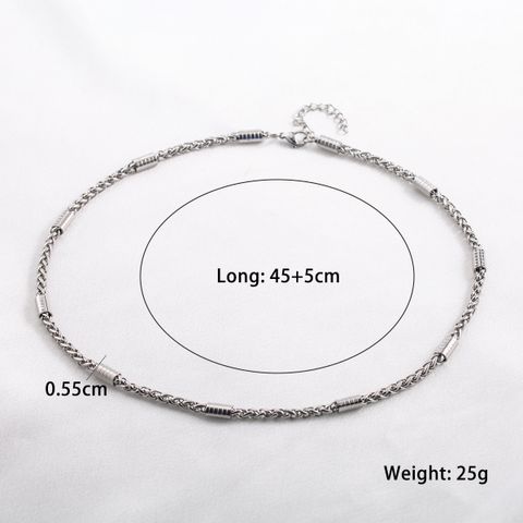 304 Stainless Steel Casual Rock Cool Style Polishing Solid Color Necklace