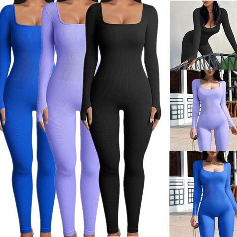 Women's Holiday Daily Simple Style Solid Color Full Length Jumpsuits