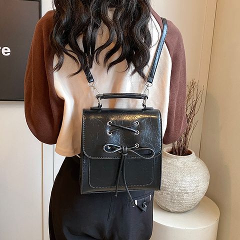 Medium Solid Color Bow Knot Casual Daily Shopping Women's Backpack