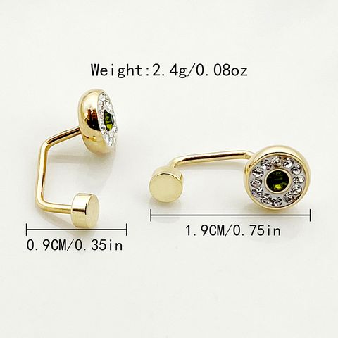 Elegant Classical Simple Style Leaves Heart Shape Flower Plating Inlay 304 Stainless Steel Zircon 14K Gold Plated Ear Studs