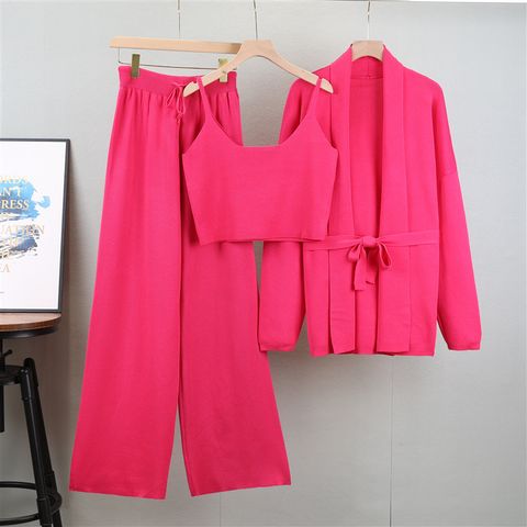 Daily Women's Casual Solid Color Polyester Pants Sets Pants Sets
