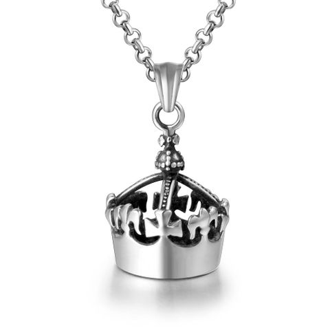 Classical Vacation Punk Crown 304 Stainless Steel Polishing Unisex Pendant Necklace