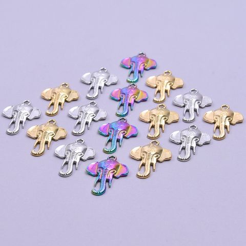 1 Piece 304 Stainless Steel Elephant Pendant