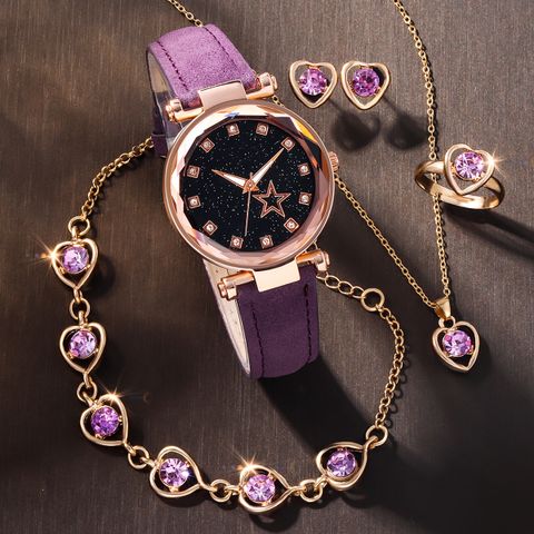 Glam Formal Shiny Color Block Buckle Quartz Women's Watches