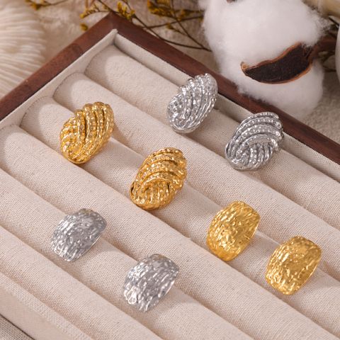 1 Pair Casual Simple Style Quadrilateral Lines Plating 304 Stainless Steel 18K Gold Plated Ear Studs