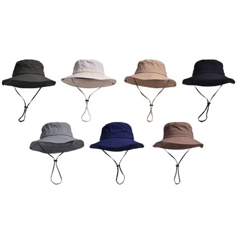 Men's Punk Roman Style British Style Color Block Elastic Drawstring Design Wide Eaves Bucket Hat