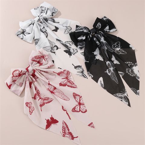 Women's Beach Sweet Simple Style Butterfly Alloy Cloth Printing Hair Clip