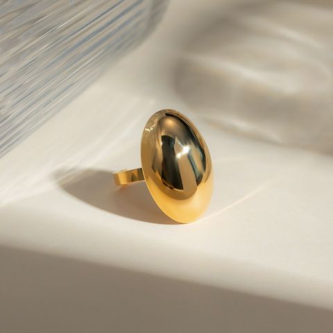 Edelstahl 304 18 Karat Vergoldet Einfacher Stil Klassischer Stil Überzug Einfarbig Ringe