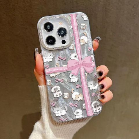 Plastic Cat Bow Knot Printing Casual Cute Phone Cases Phone Accessories