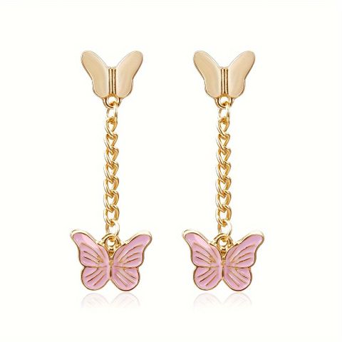1 Pair Cute Butterfly Alloy Drop Earrings