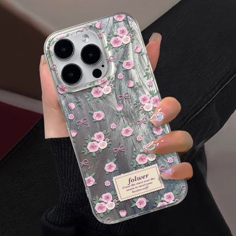 Plastic Flower Printing Simple Style Classic Style Phone Cases Phone Accessories