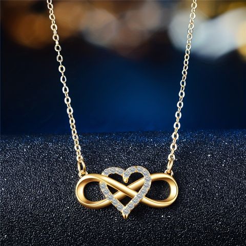 Casual Simple Style Infinity Heart Shape Alloy Unisex Necklace