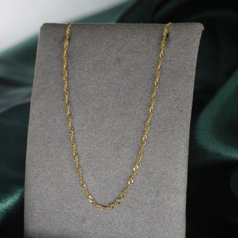 304 Stainless Steel Gold Plated Casual Simple Style Solid Color Necklace