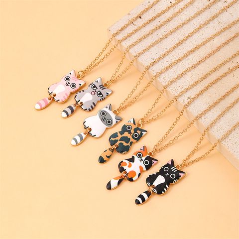 Cartoon Style Cute Animal Cat Alloy Wholesale Earrings Necklace Jewelry Set