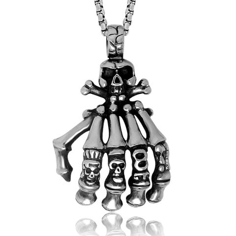 Gothic Punk Cool Style Skull 304 Stainless Steel Polishing Men's Pendant Necklace