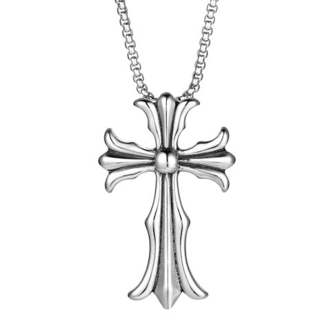 IG Style Gothic Cool Style Cross 304 Stainless Steel Polishing Men's Pendant Necklace