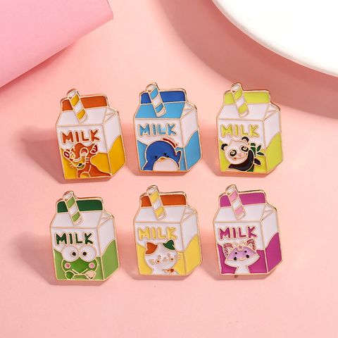 Cartoon Style Cute Sweet Letter Cat Box Alloy Enamel Plating Unisex Brooches Collar Pin