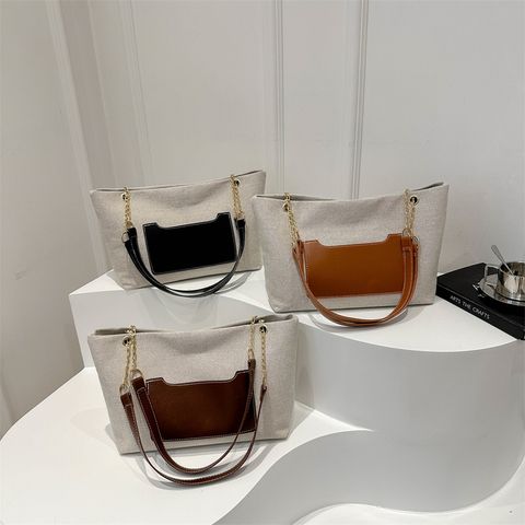 Women's Medium Nylon Solid Color Basic Classic Style Zipper Handbag