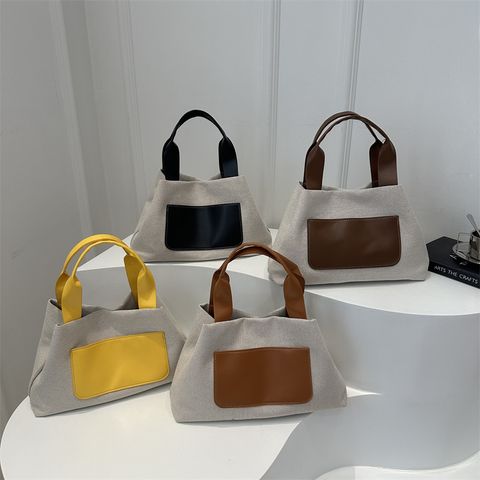Women's Medium Nylon Color Block Basic Classic Style Magnetic Buckle Handbag