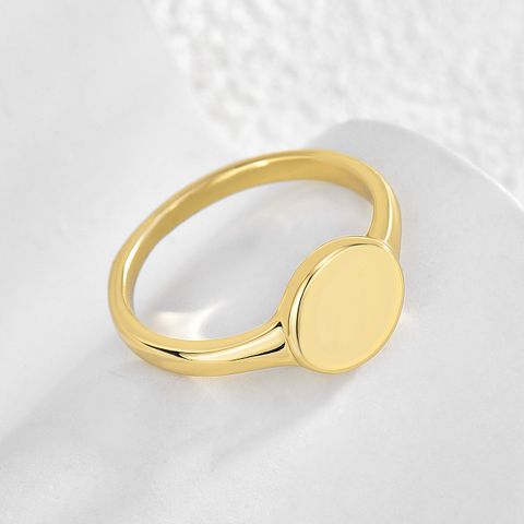 Cobre Chapados en oro de 18k Estilo Simple Color Sólido Anillos