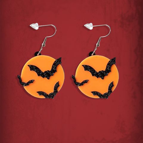 1 Pair Gothic Cool Style Cat Spider Bat Arylic Drop Earrings