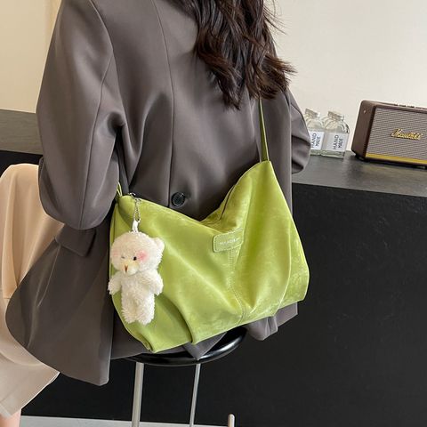 Women's Medium Nylon Solid Color Basic Sewing Thread Square Zipper Crossbody Bag