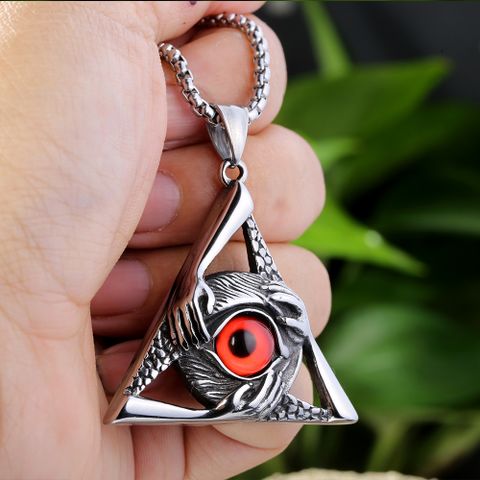 1 Piece 43*43mm 316 Stainless Steel  Triangle Devil's Eye Polished Pendant