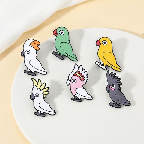 Cartoon Style Pastoral Parrot Alloy Stamping Stoving Varnish Plating Unisex Brooches
