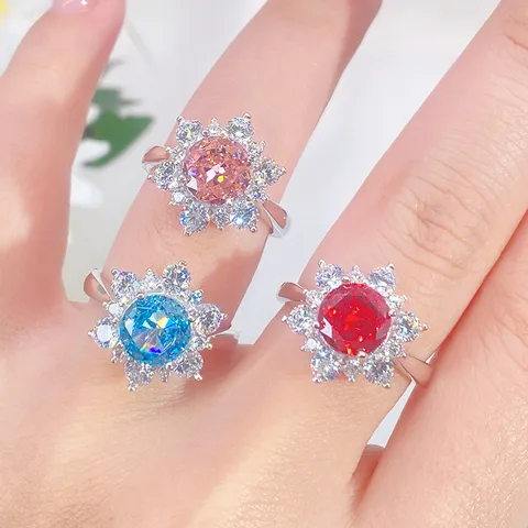 Sterling Silver Elegant Lady Streetwear Shiny Metallic Plating Inlay Sun Snowflake Zircon Rings