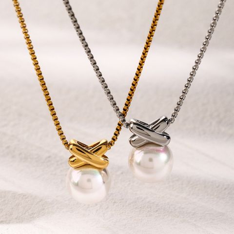 304 Stainless Steel 18K Gold Plated Basic Simple Style Classic Style Geometric Pendant Necklace