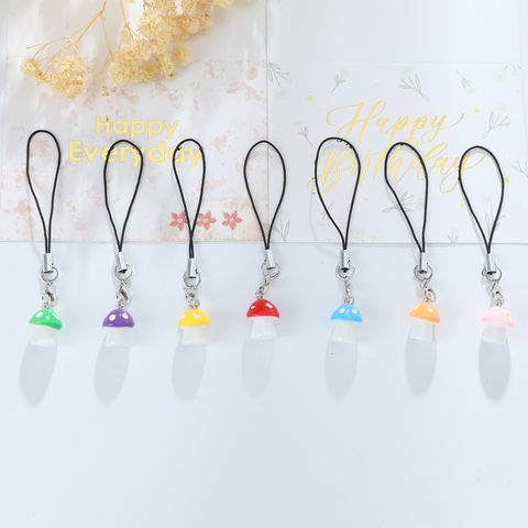 Cute Pastoral Mushroom Resin Mobile Phone Chain Keychain